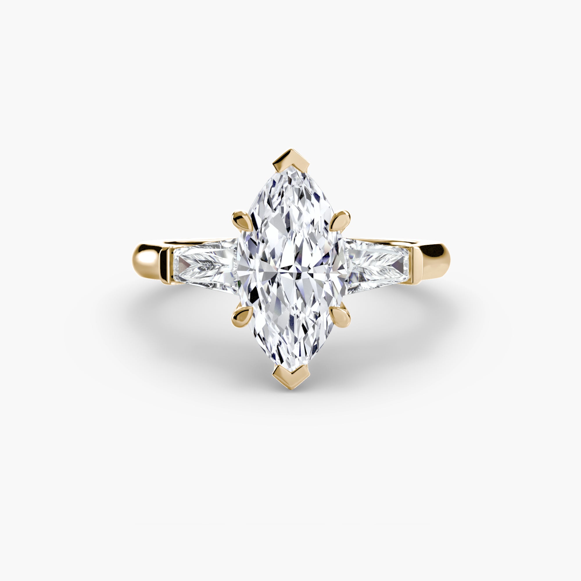 Three Stone Tapered Baguette Ring