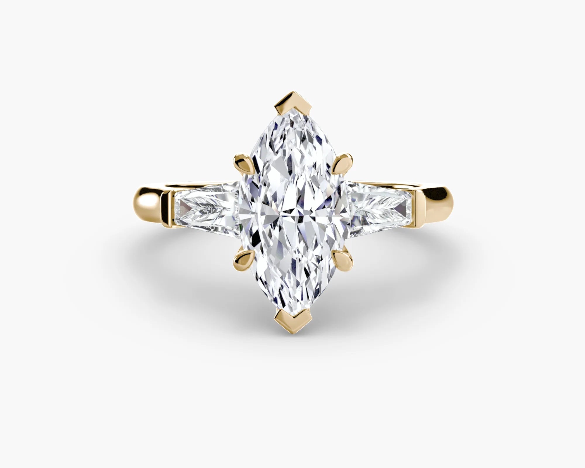 Marquise Three Stone Tapered Baguette Ring