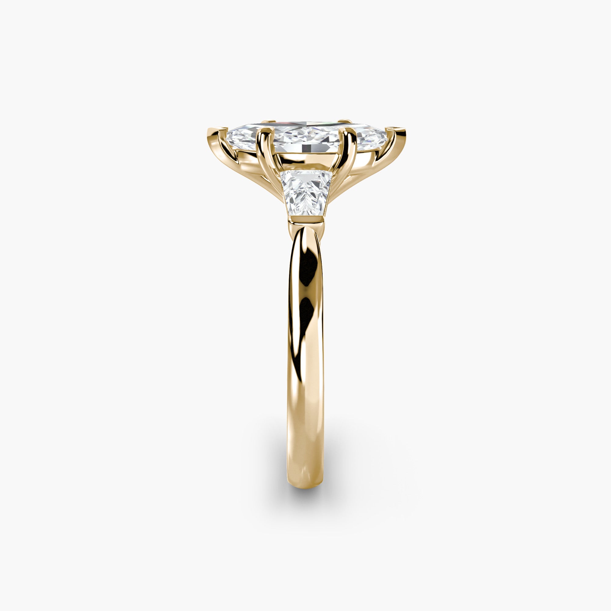 Marquise Three Stone Tapered Baguette Ring