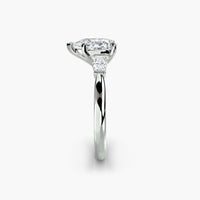 Pear Three Stone Tapered Baguette Ring