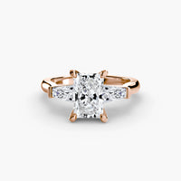 Radiant Three Stone Tapered Baguette Ring