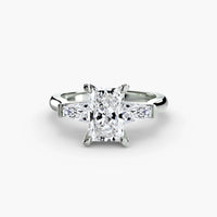 Radiant Three Stone Tapered Baguette Ring