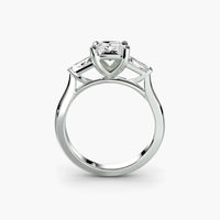 Radiant Three Stone Tapered Baguette Ring