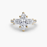 Three-Stone Ring with Pavé Band 4