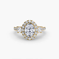 Three-Stone Ring with Halo 2