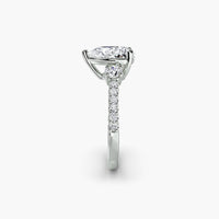 Pear Three Stone Ring With Pavé Shank