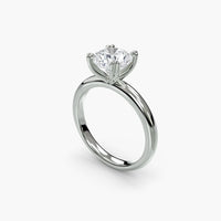 Heart Prong Cushion Solitaire Engagement Ring