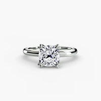 Heart Prong Cushion Solitaire Engagement Ring