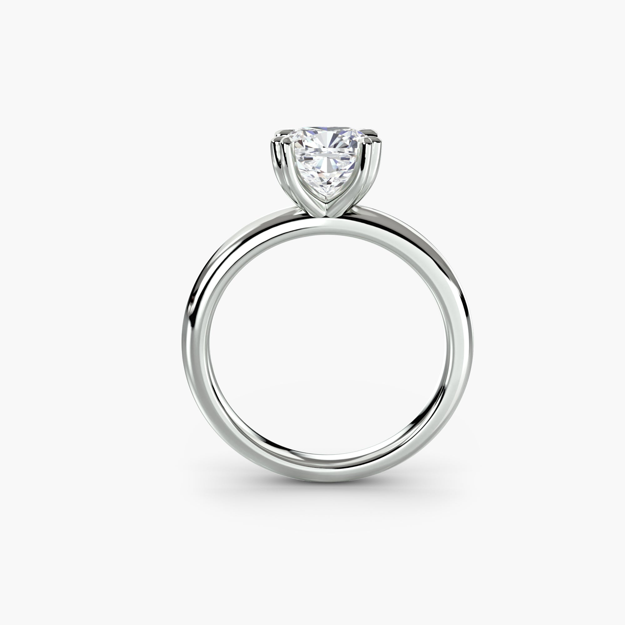 Heart Prong Cushion Solitaire Engagement Ring