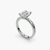 Heart Prong Emerald Solitaire Engagement Ring
