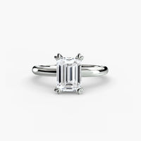 Heart Prong Emerald Solitaire Engagement Ring