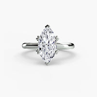 Heart Prong Marquise Solitaire Engagement Ring