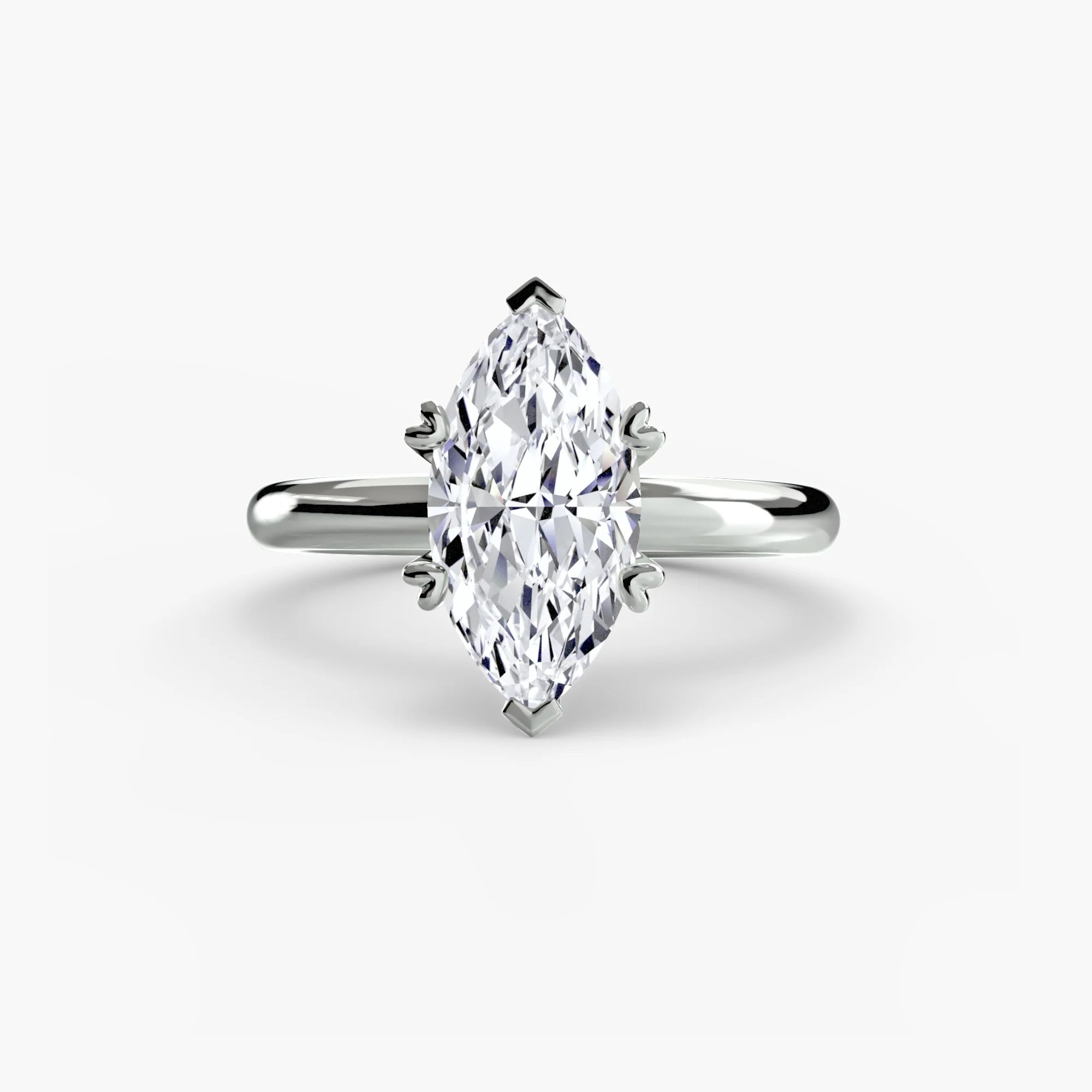 Heart Prong Marquise Solitaire Engagement Ring