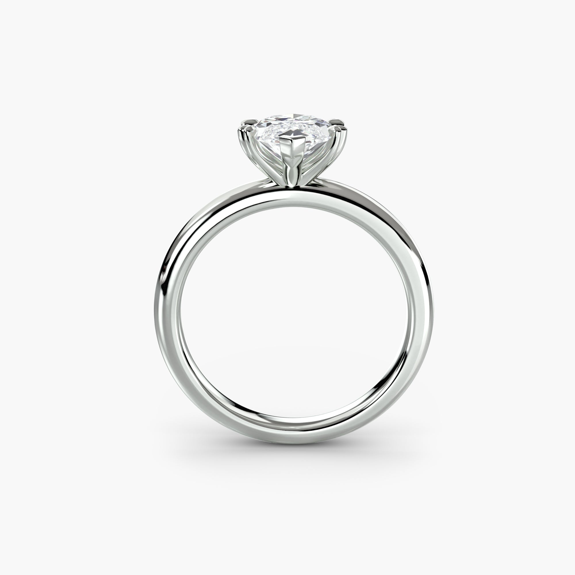 Heart Prong Marquise Solitaire Engagement Ring