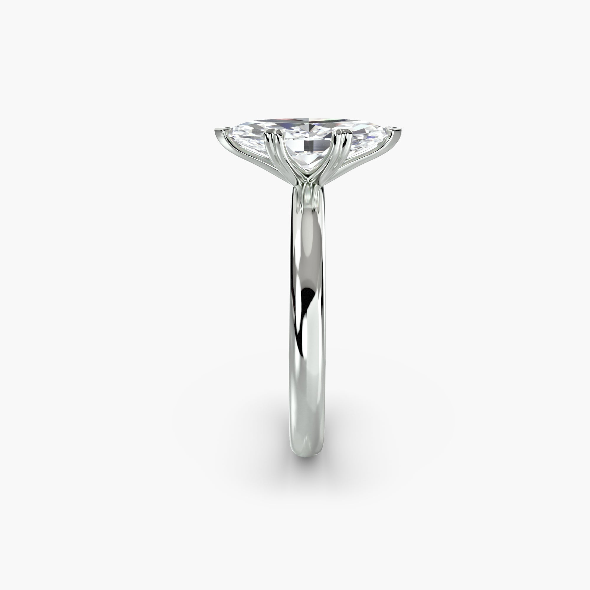 Heart Prong Marquise Solitaire Engagement Ring