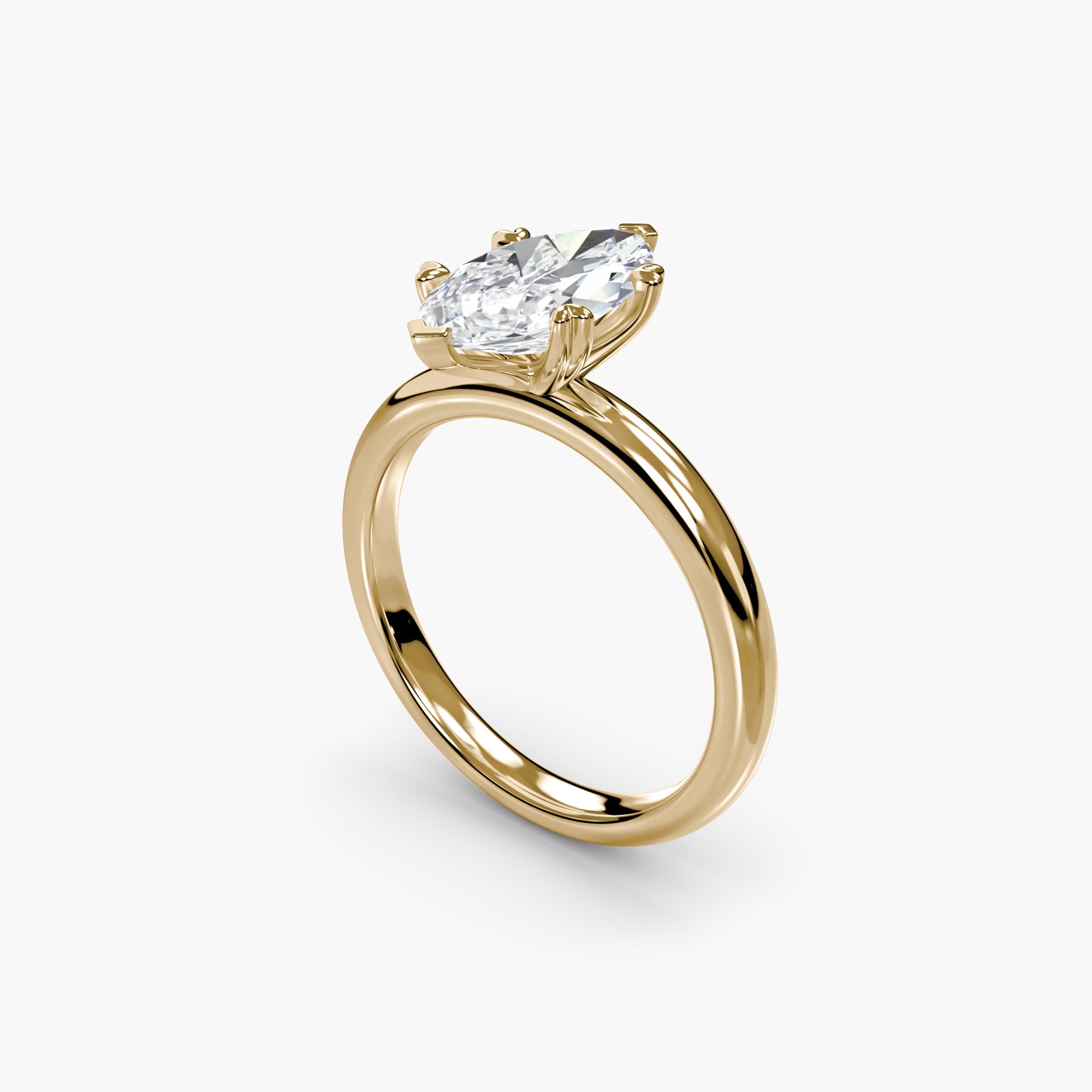 Heart Prong Marquise Solitaire Engagement Ring