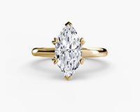 Marquise Diamond solitaire in yellow gold ring