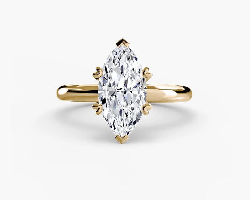 Marquise Diamond solitaire in yellow gold ring