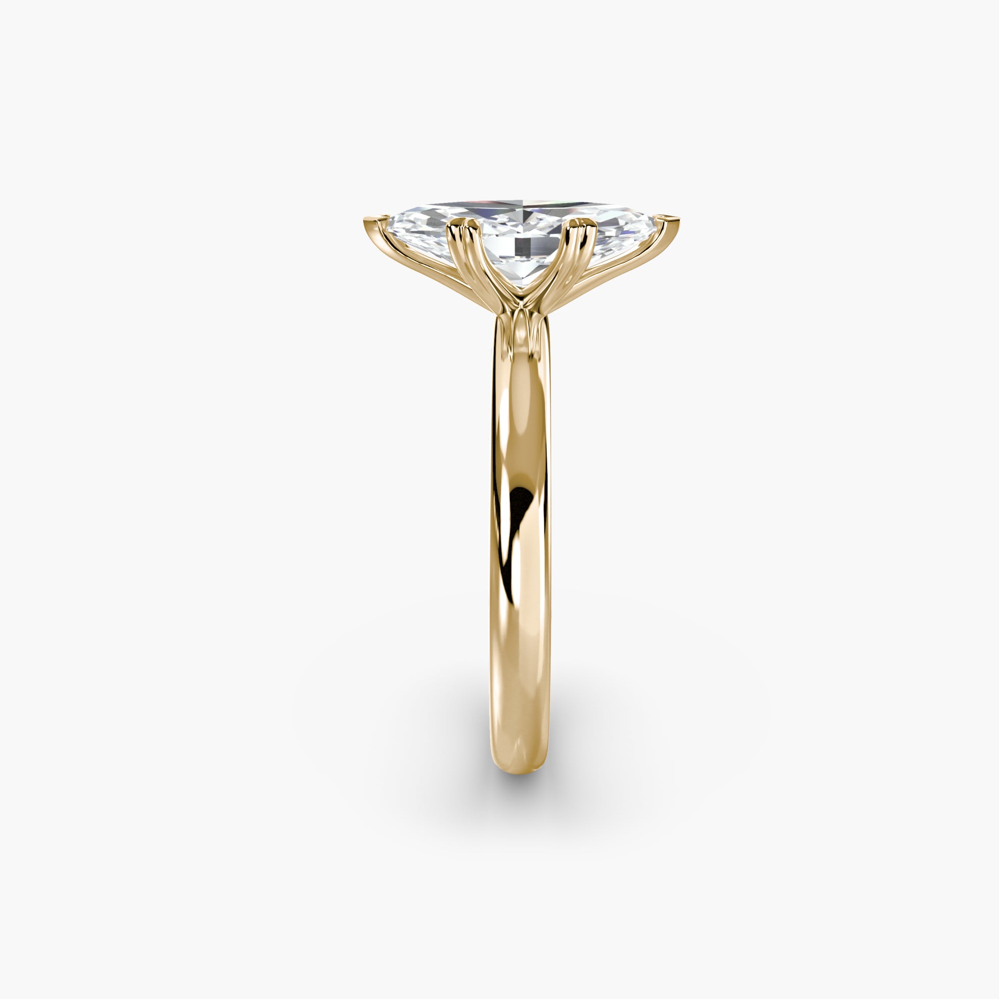 Heart Prong Marquise Solitaire Engagement Ring
