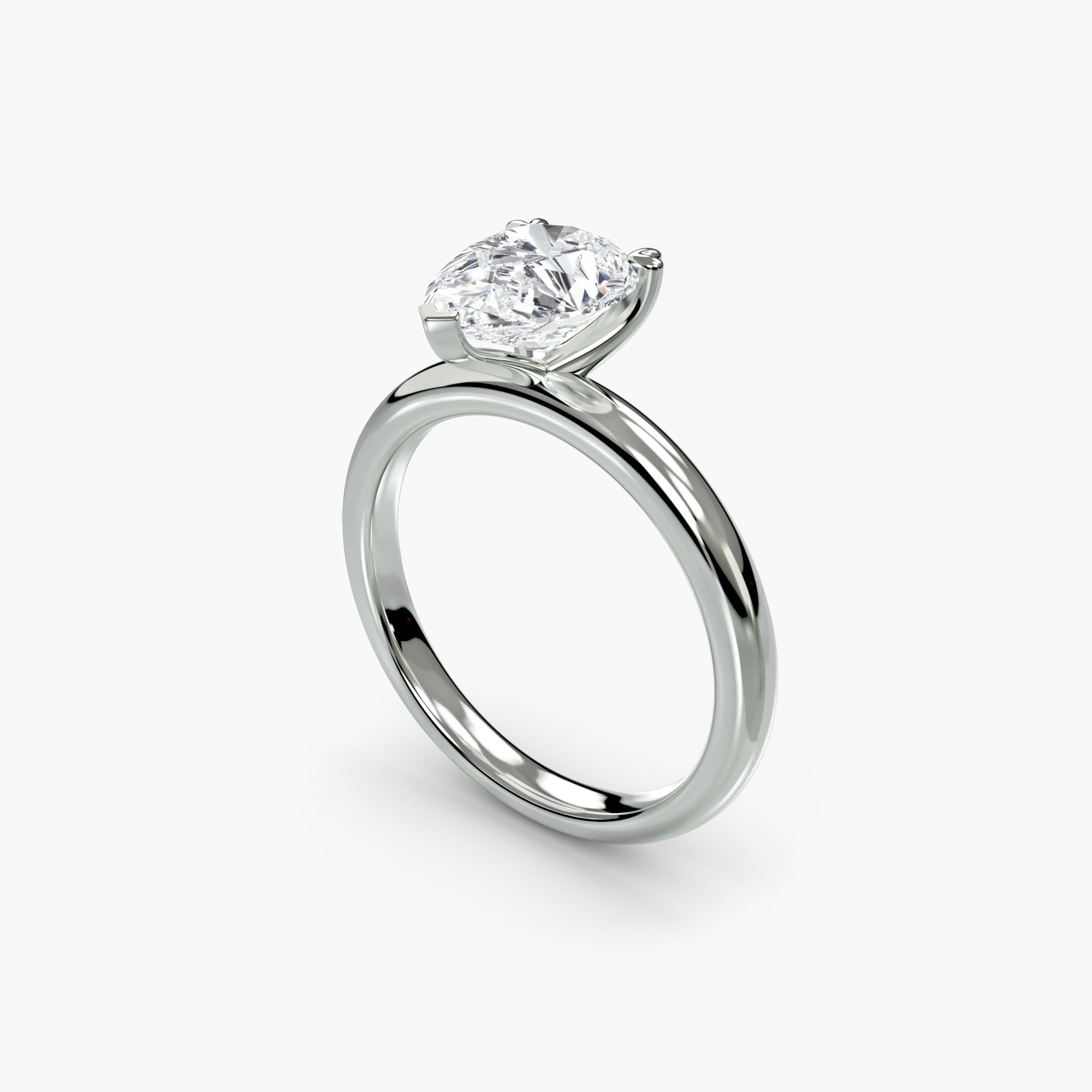 Heart Prong Pear Solitaire Engagement Ring