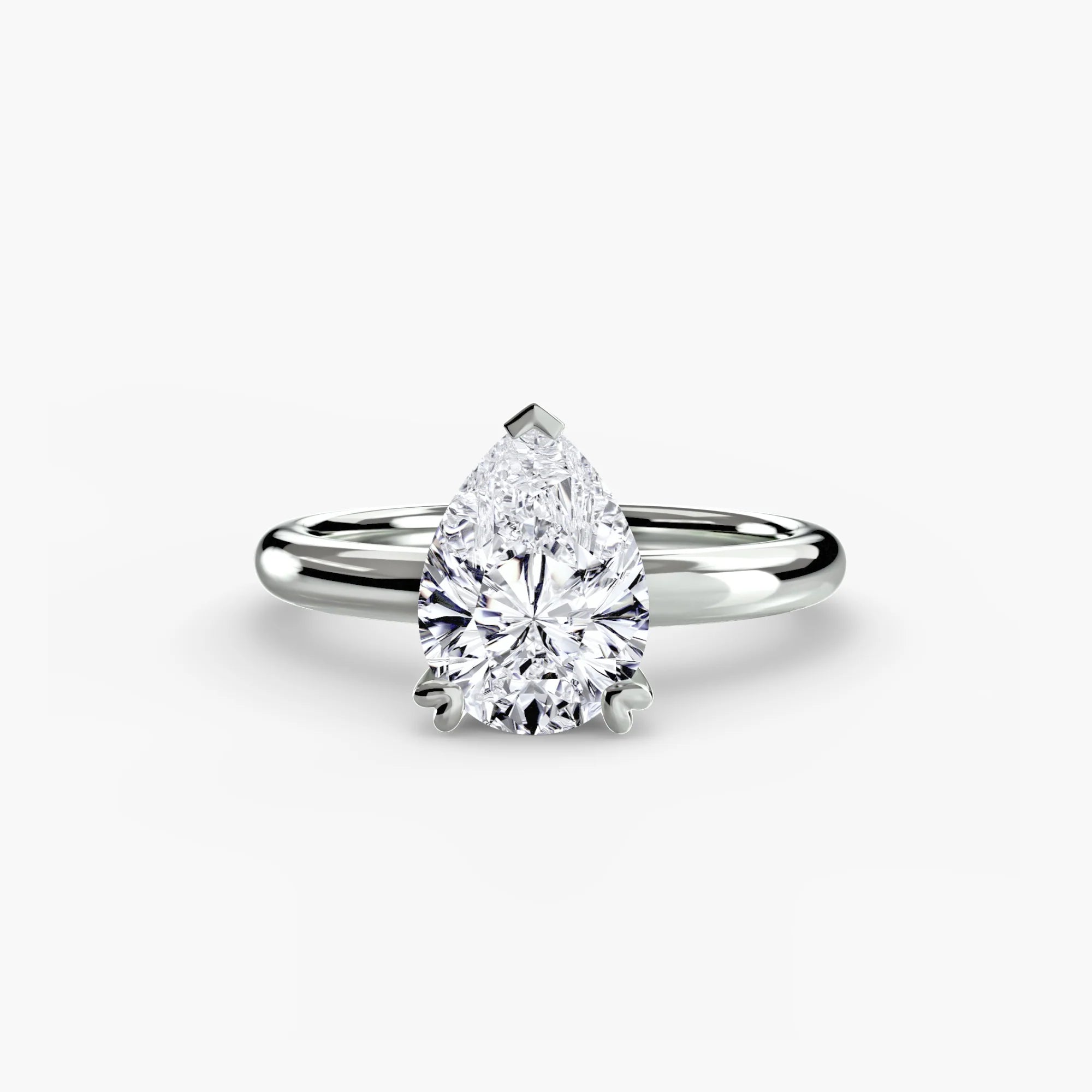 Heart Prong Pear Solitaire Engagement Ring