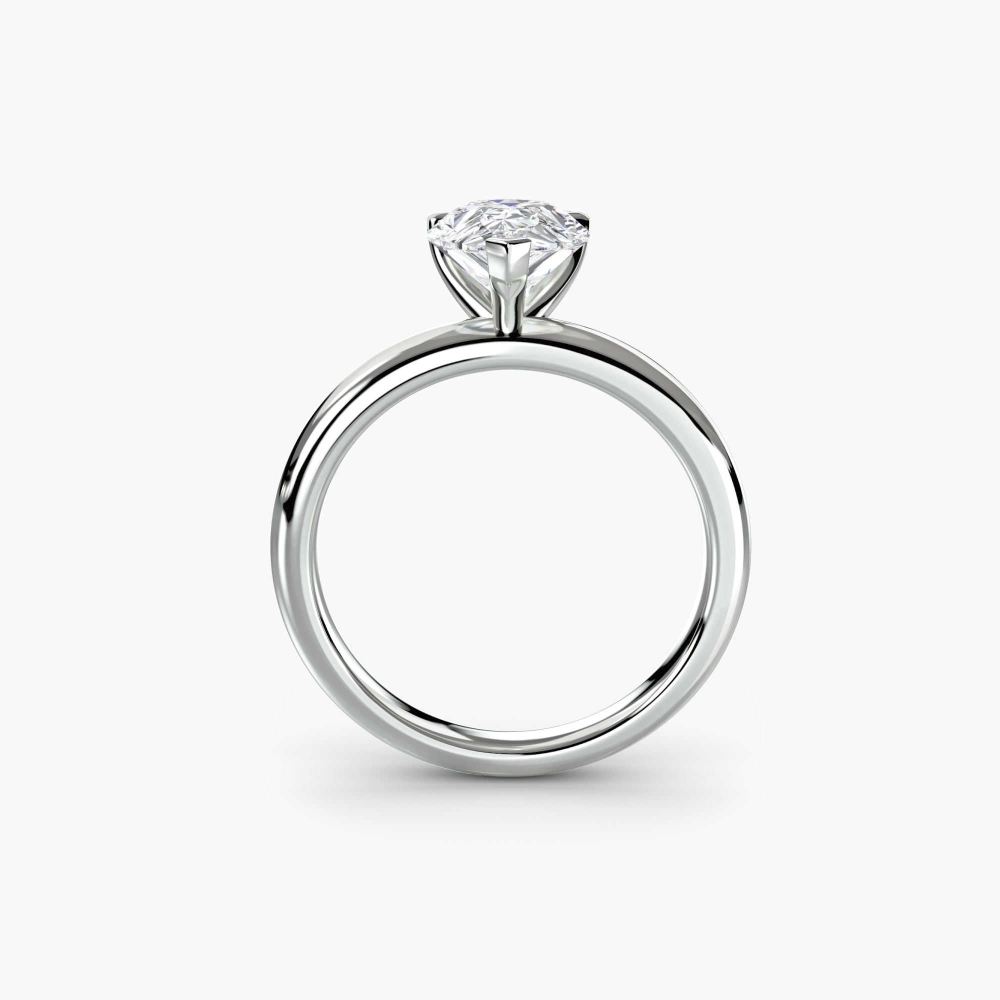 Heart Prong Pear Solitaire Engagement Ring