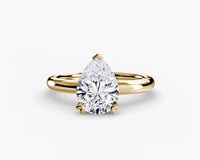 Heart Prong Pear Solitaire Engagement Ring