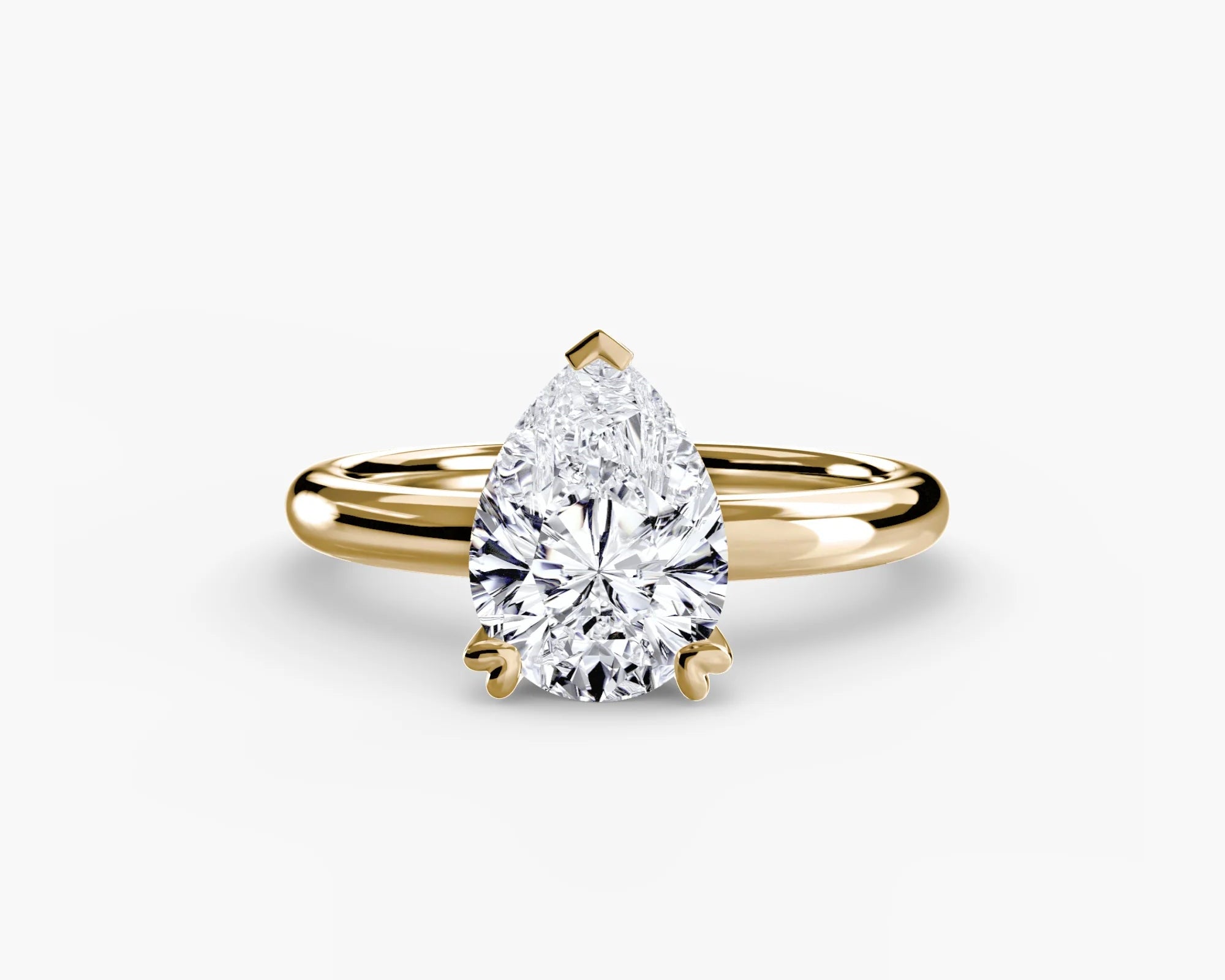 Heart Prong Pear Solitaire Engagement Ring