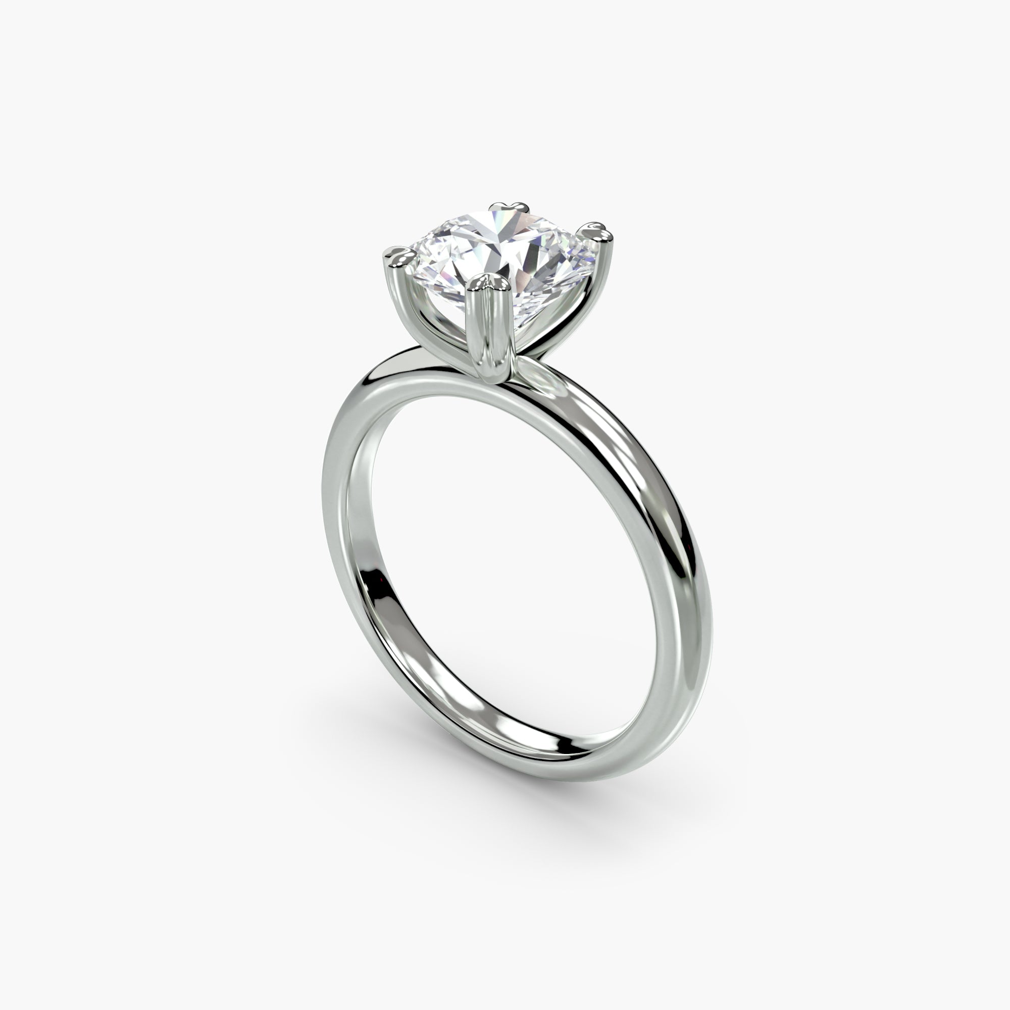 Heart Prong Round Solitaire Engagement Ring