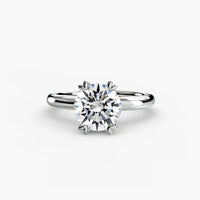 Heart Prong Round Solitaire Engagement Ring