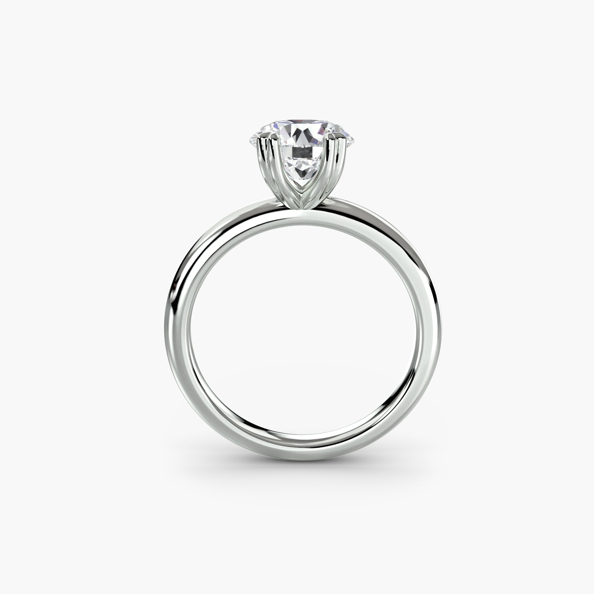Heart Prong Round Solitaire Engagement Ring