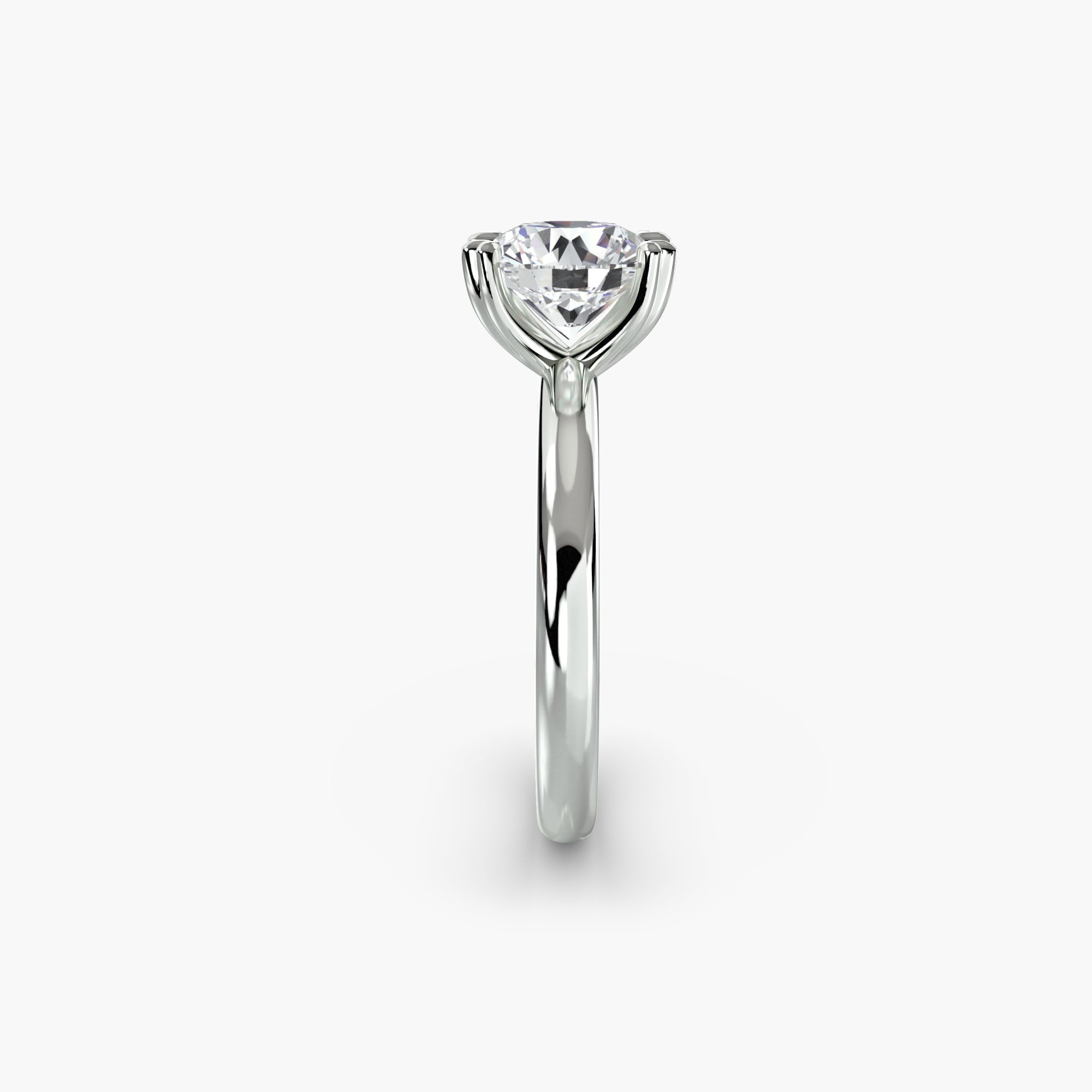 Heart Prong Round Solitaire Engagement Ring