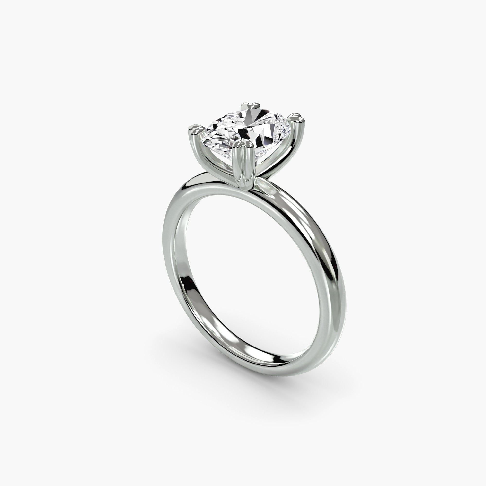 Heart Prong Oval Solitaire Engagement Ring