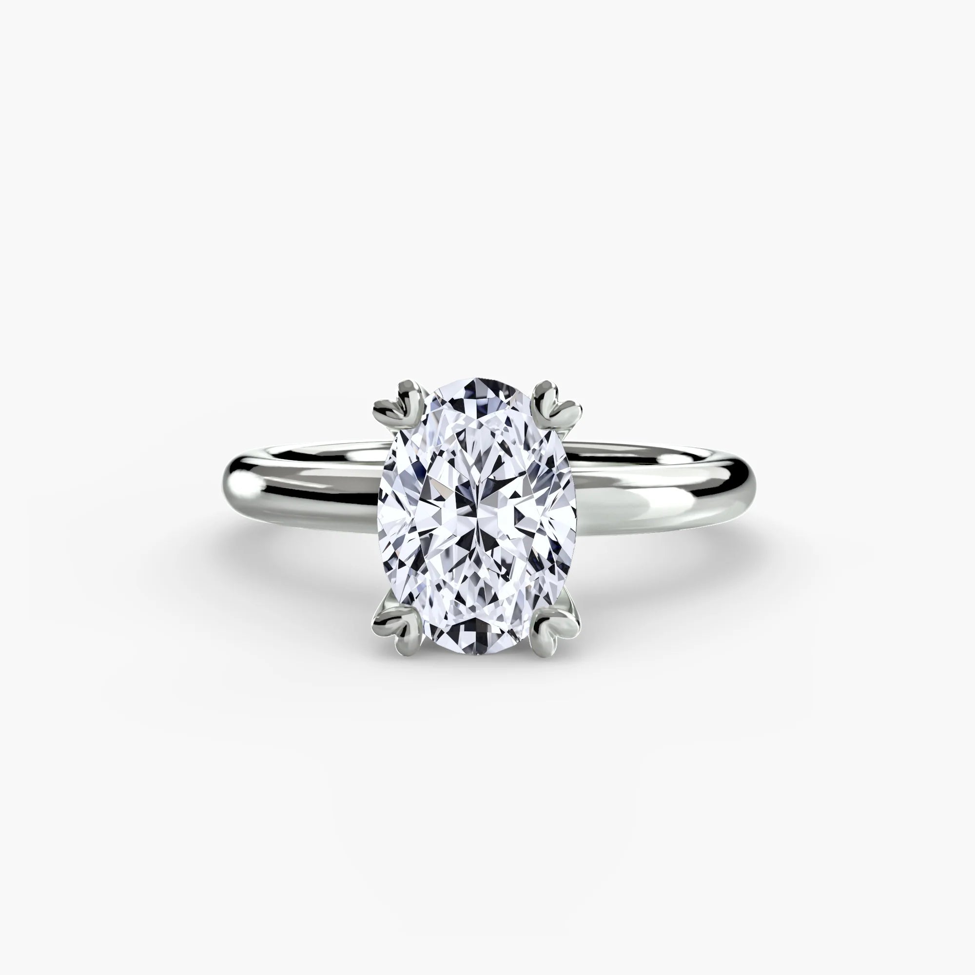Heart Prong Oval Solitaire Engagement Ring
