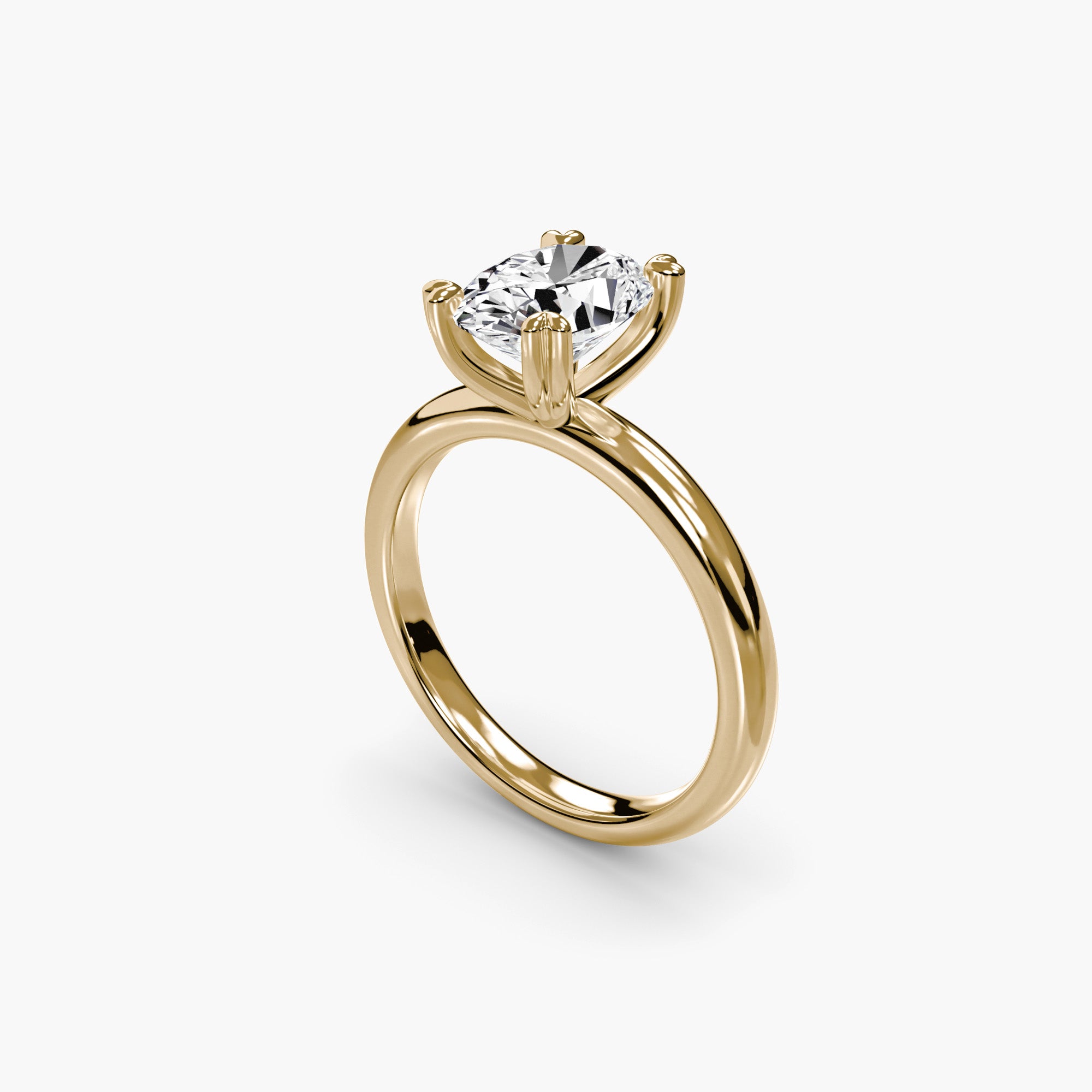 Heart Prong Oval Solitaire Engagement Ring