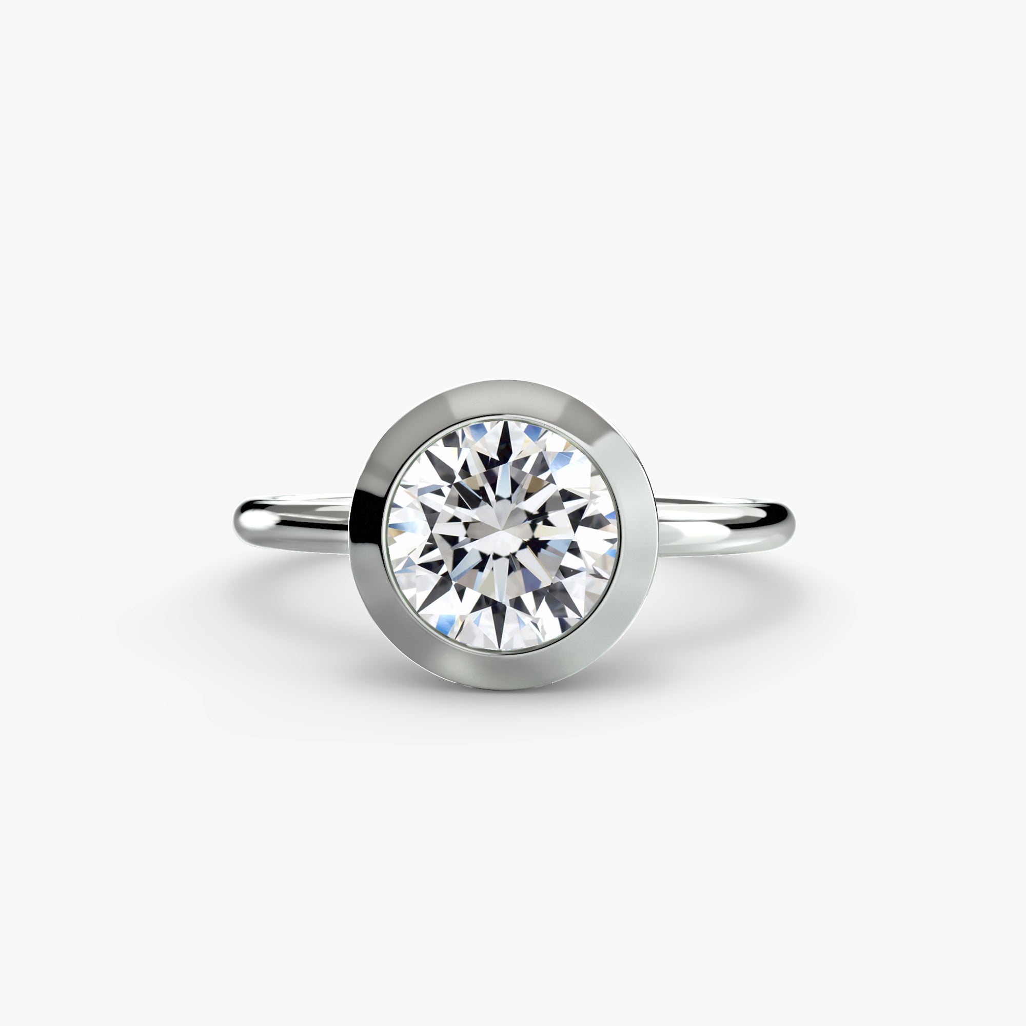 Diamond Bezel Set Solitaire Ring
