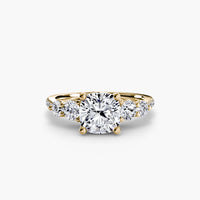 Five Stone Ring with Pavé Band