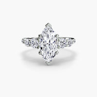 Five Stone Ring with Pavé Band