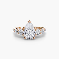 Five Stone Ring with Pavé Band