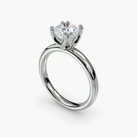 Double Prong Cushion Solitaire ring