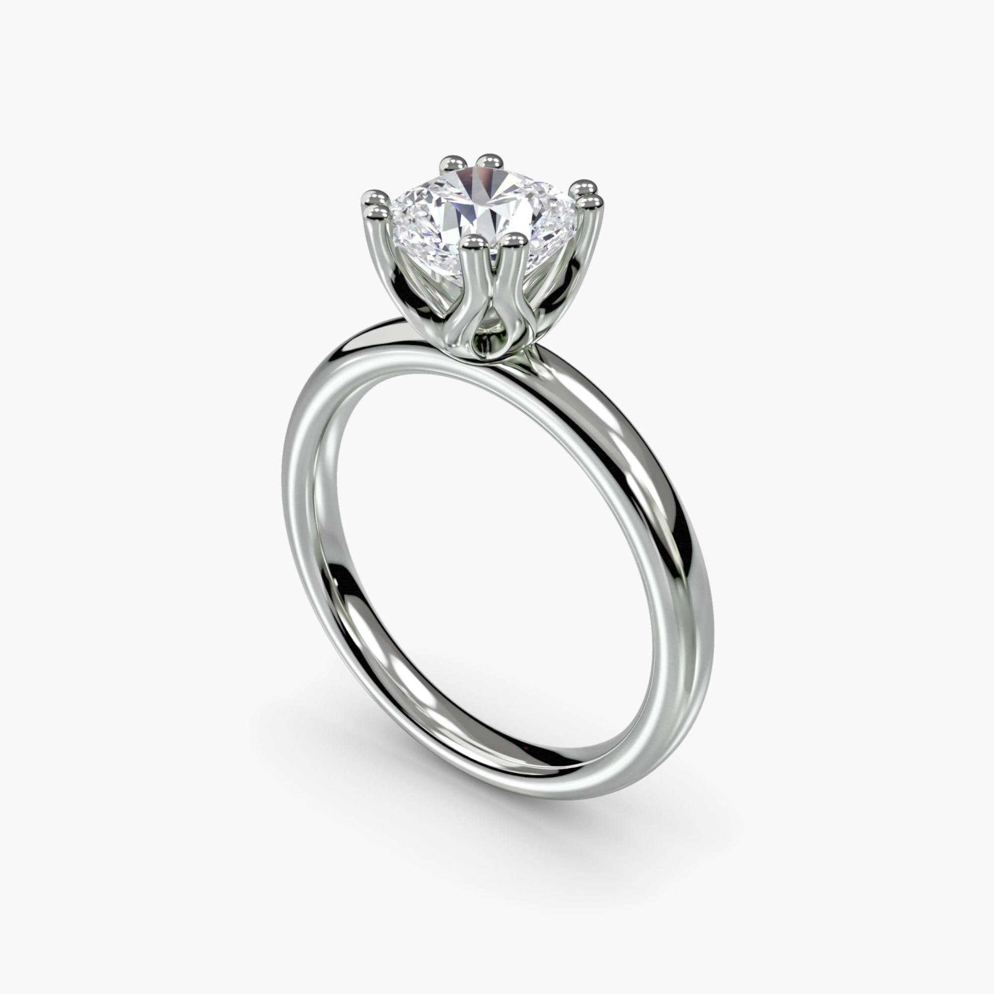 Double Prong Cushion Solitaire ring