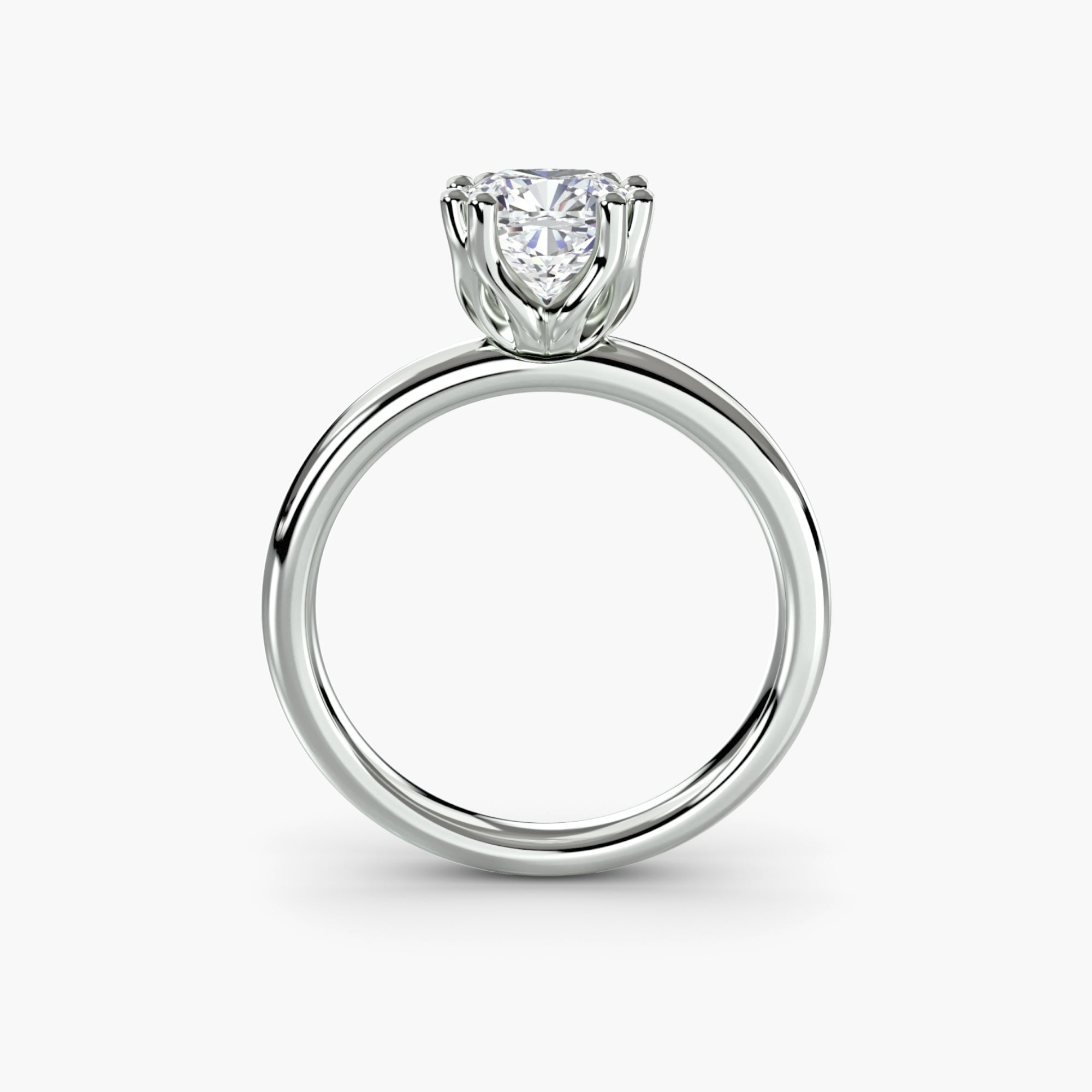 Double Prong Cushion Solitaire ring