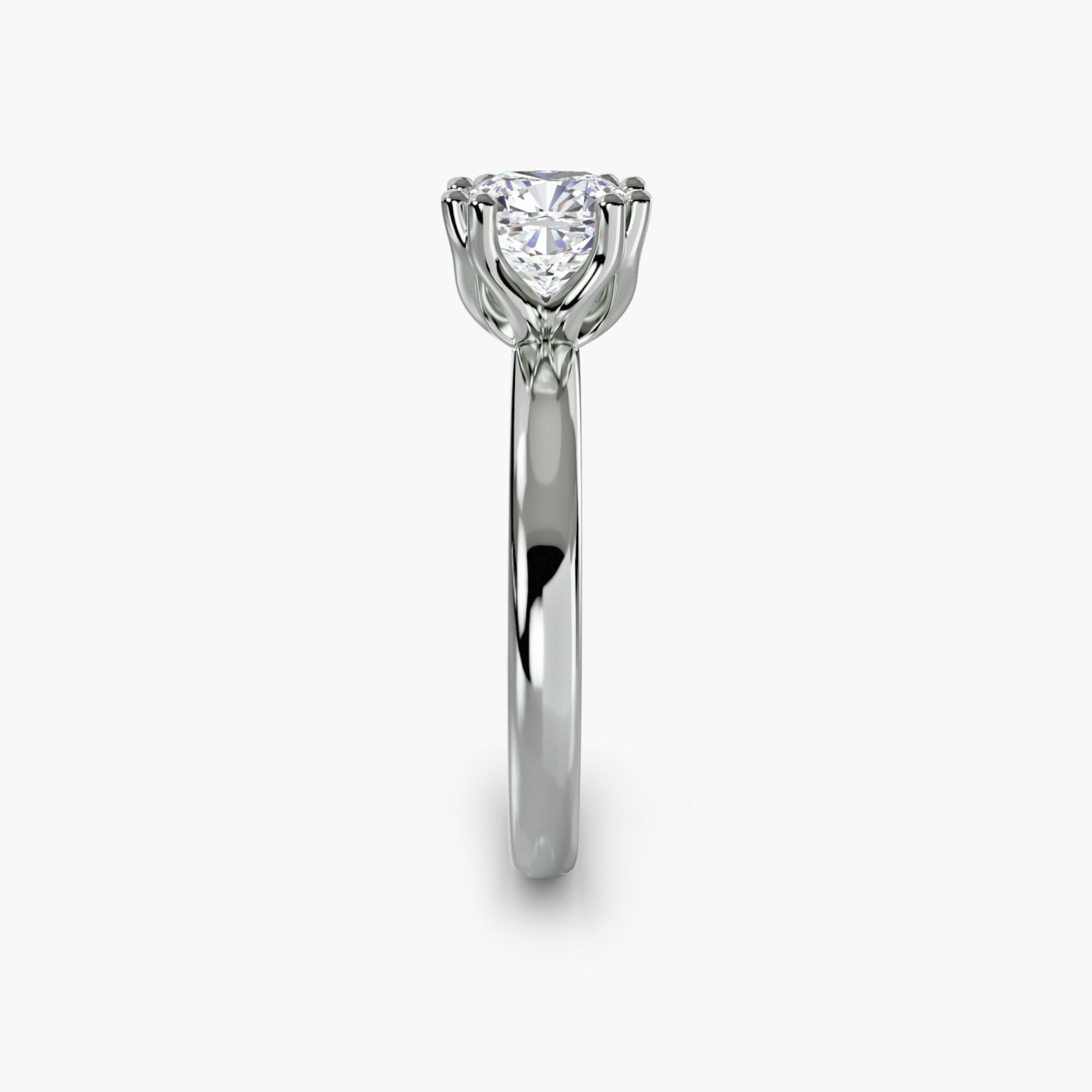 Double Prong Cushion Solitaire ring