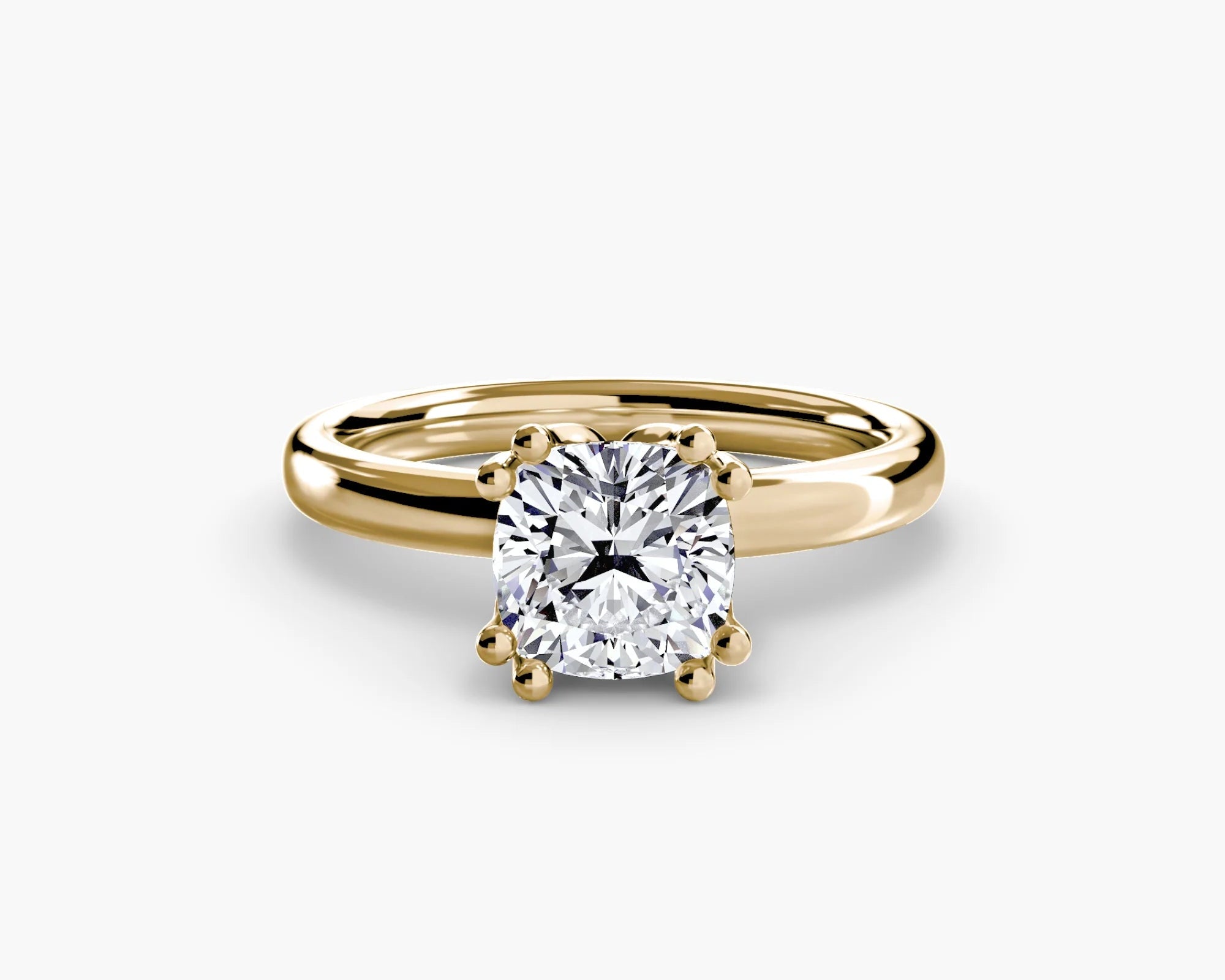 Double Prong Cushion Solitaire ring