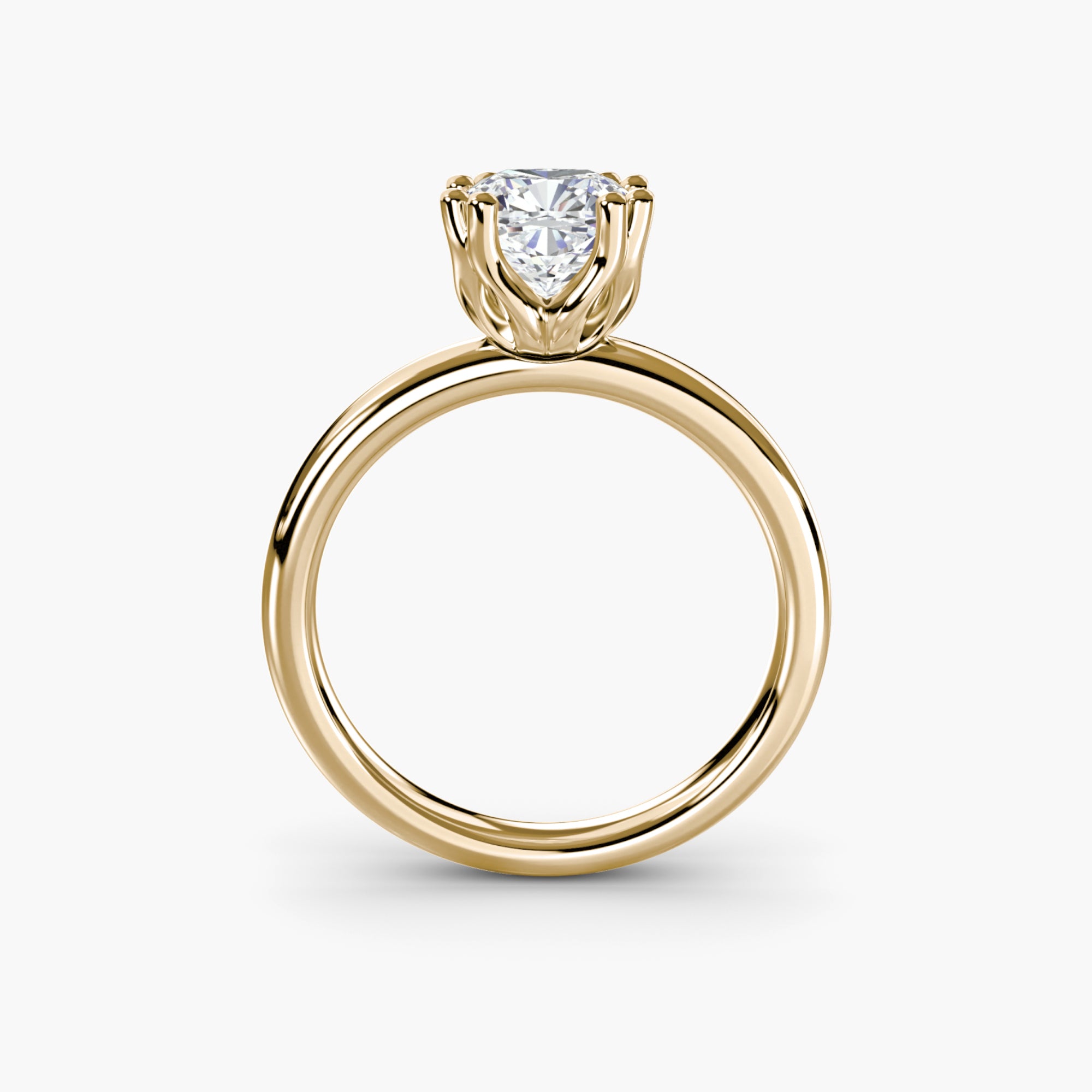 Double Prong Cushion Solitaire ring