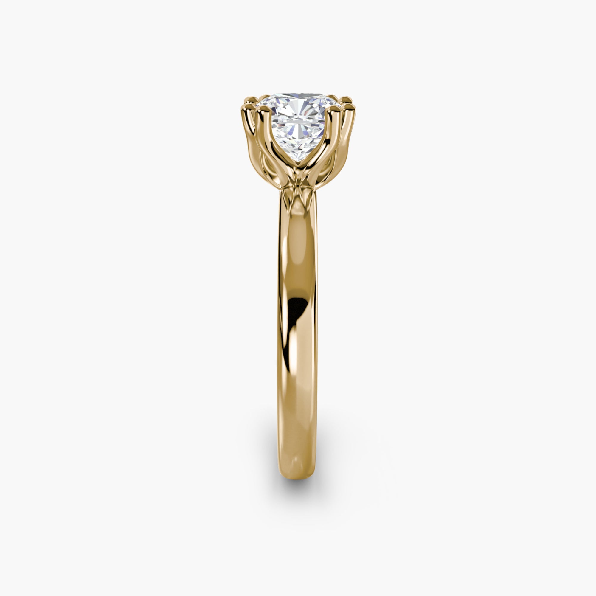 Double Prong Cushion Solitaire ring