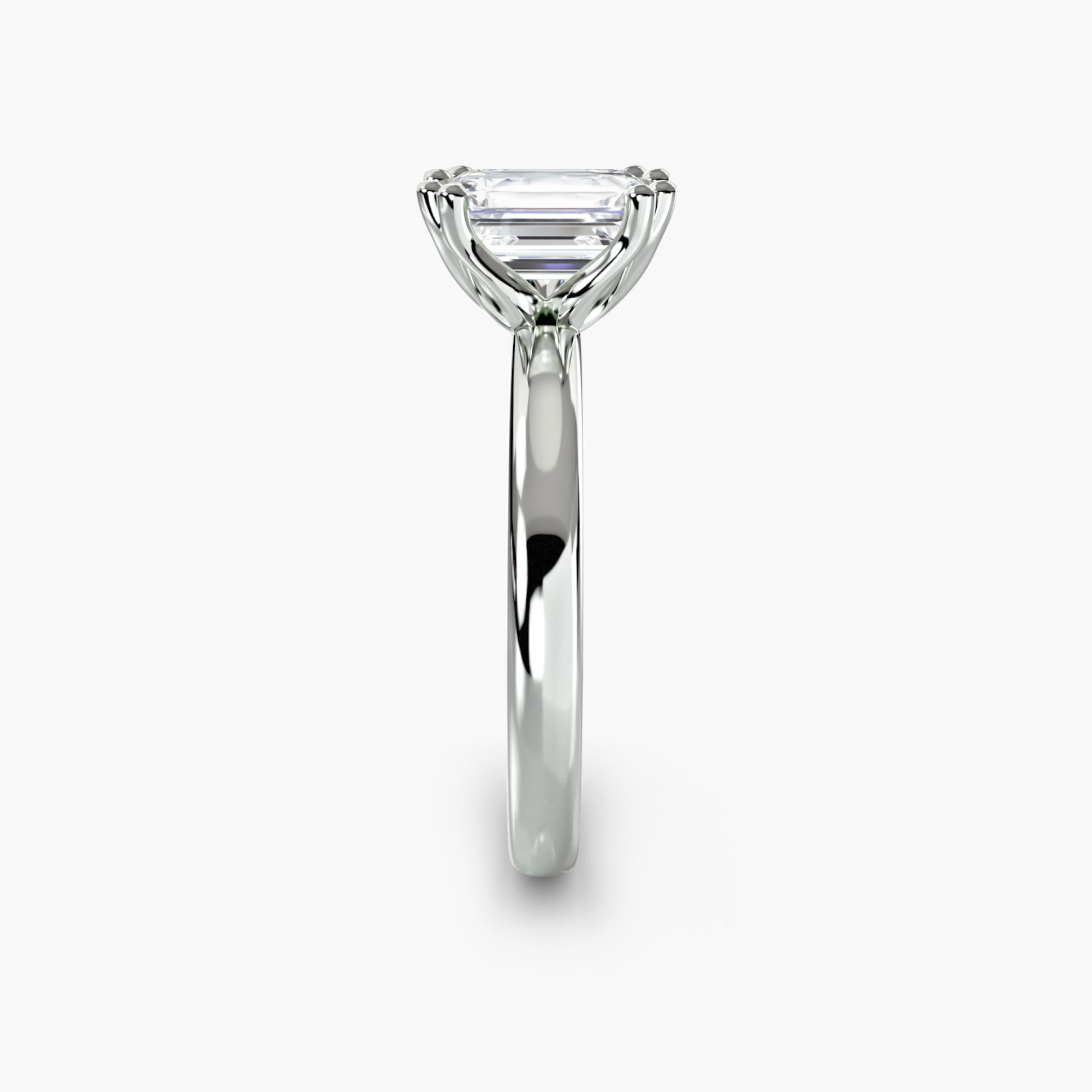 Double Prong Emerald Solitaire ring