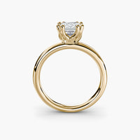 Double Prong Emerald Solitaire ring