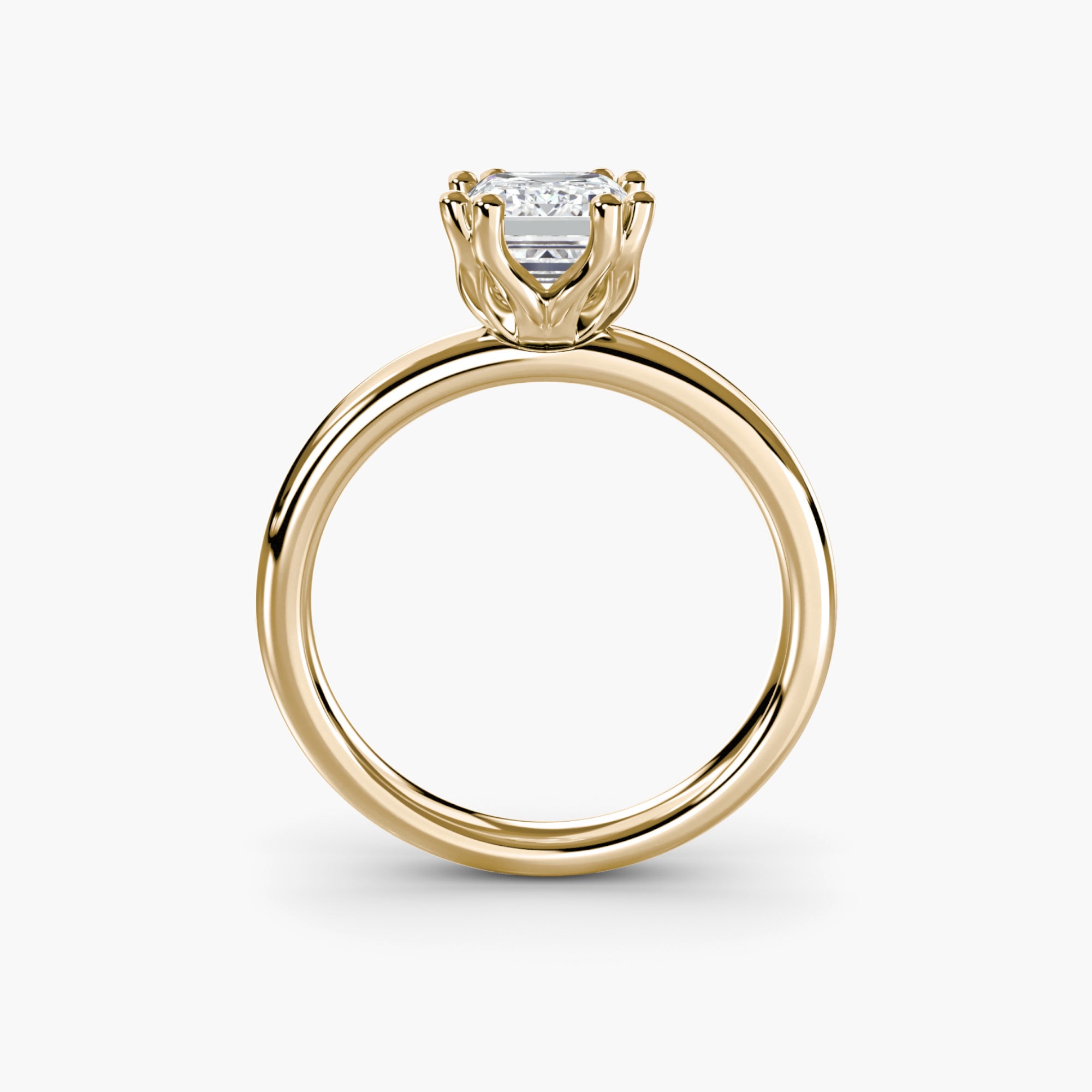 Double Prong Emerald Solitaire ring