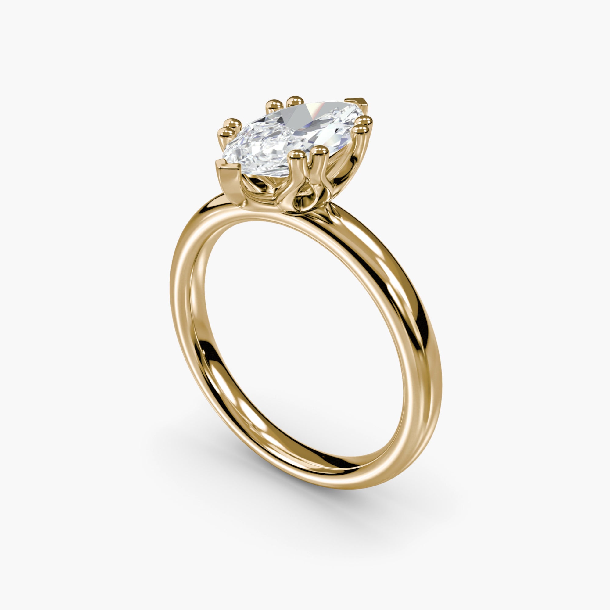 Double Prong Marquise Solitaire ring